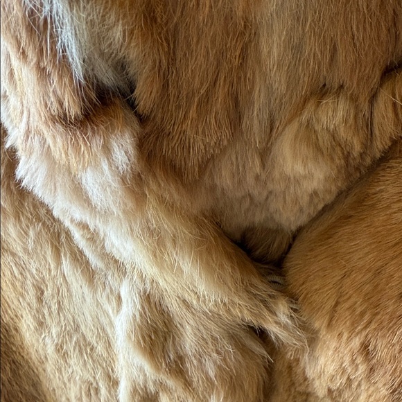 Rabbit Fur Coat Vintage Fur Mob Wife Belted Jacket S/M - Picture 5 of 15